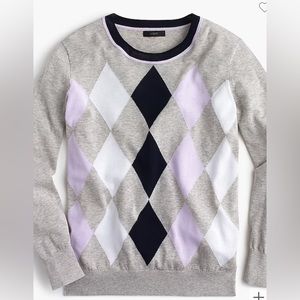J.Crew Argyle Sweater in Summerweight Cotton